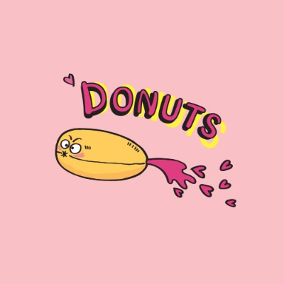 [로고] 라즈베리 도넛 캐릭터 로고
