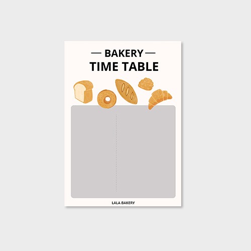 베이커리 타임 테이블 빵나오는시간 시간표(20매)